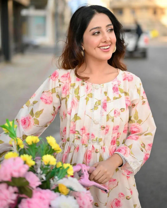 Victoria Peach Floral Maxi