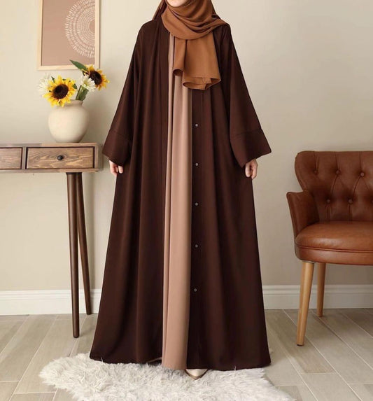 Chocolaty Abaya With Inner & Stoller