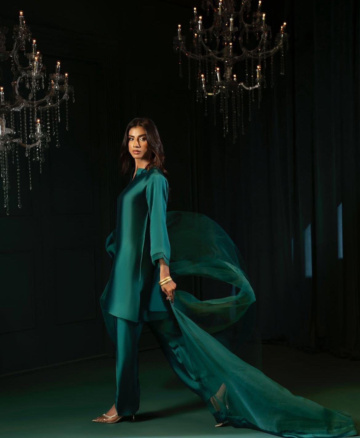 Green Farshi Shalwar Kameez