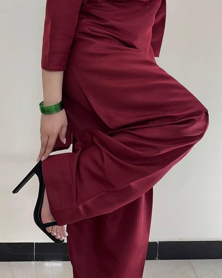 Maroon Farshi shalwar kameez Raw Silk