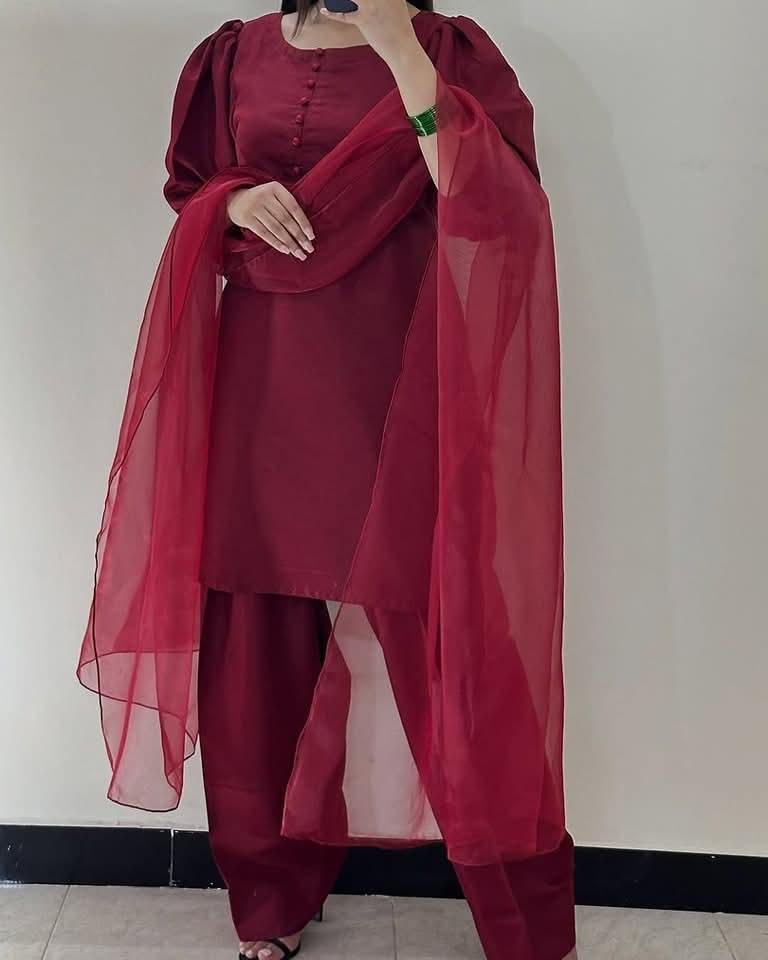 Maroon Farshi shalwar kameez Raw Silk