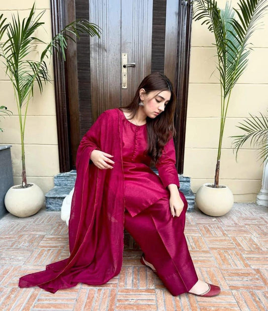Maroon Farshi shalwar kameez Raw Silk