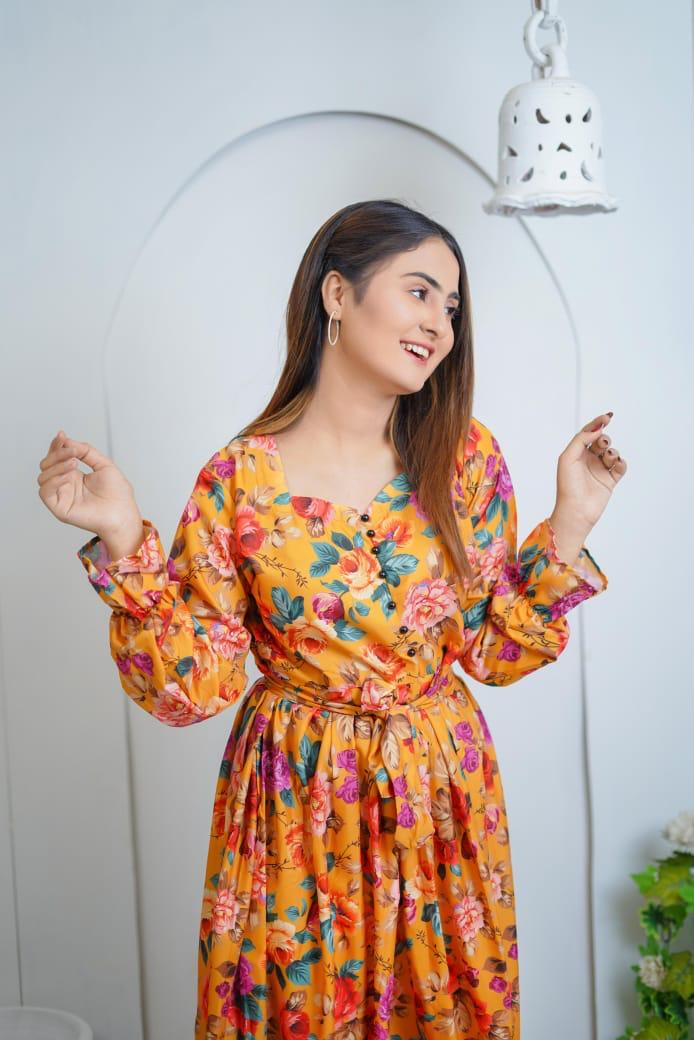 Daffodils Floral Frock