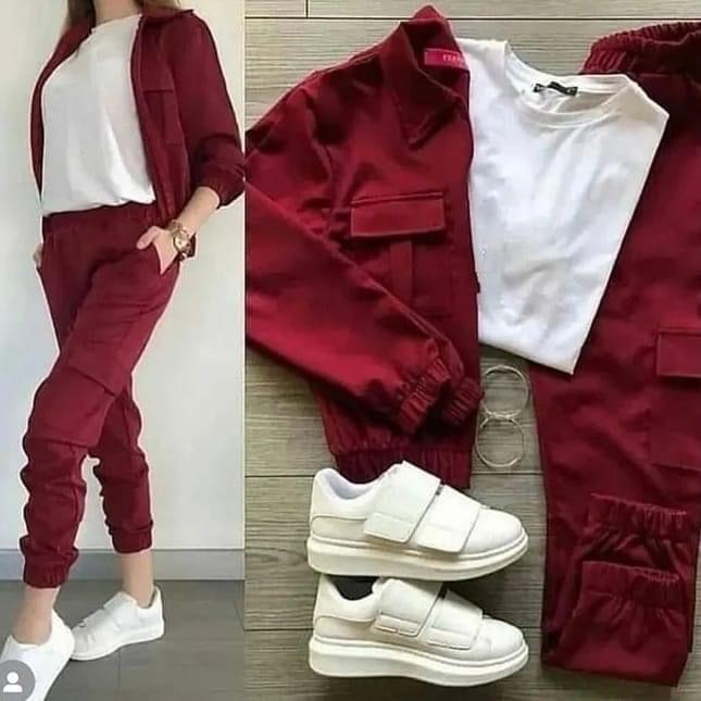 3 Pcs Winter Pocket Style Tracksuit
