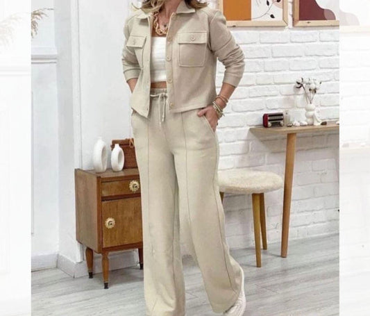 3 Pcs Winter Button Style Outfit