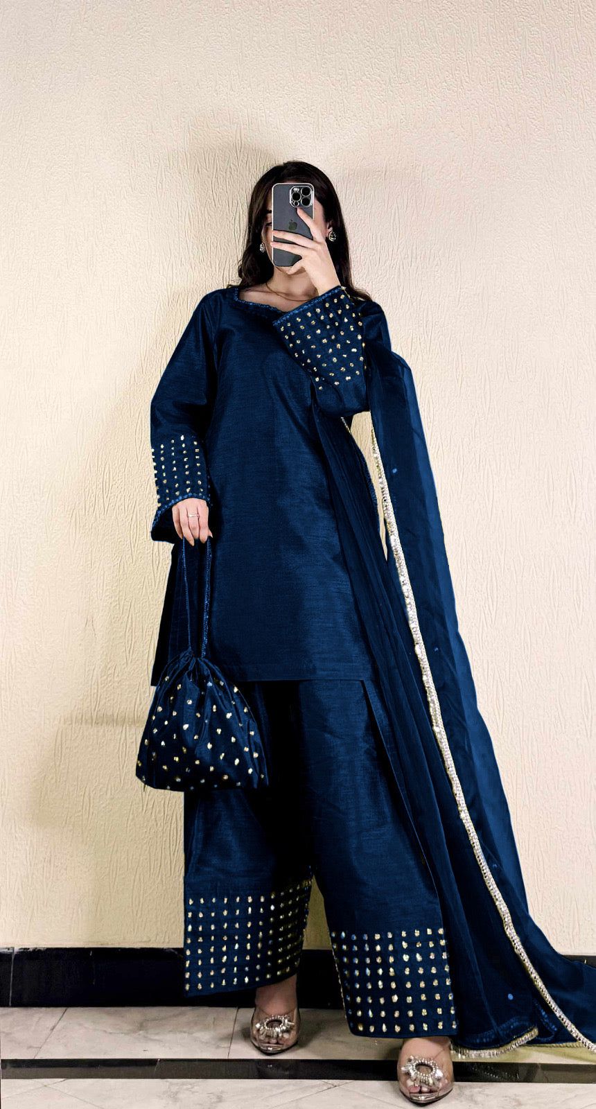 Farshi Shalwar Kameez With Potli 4Pcs