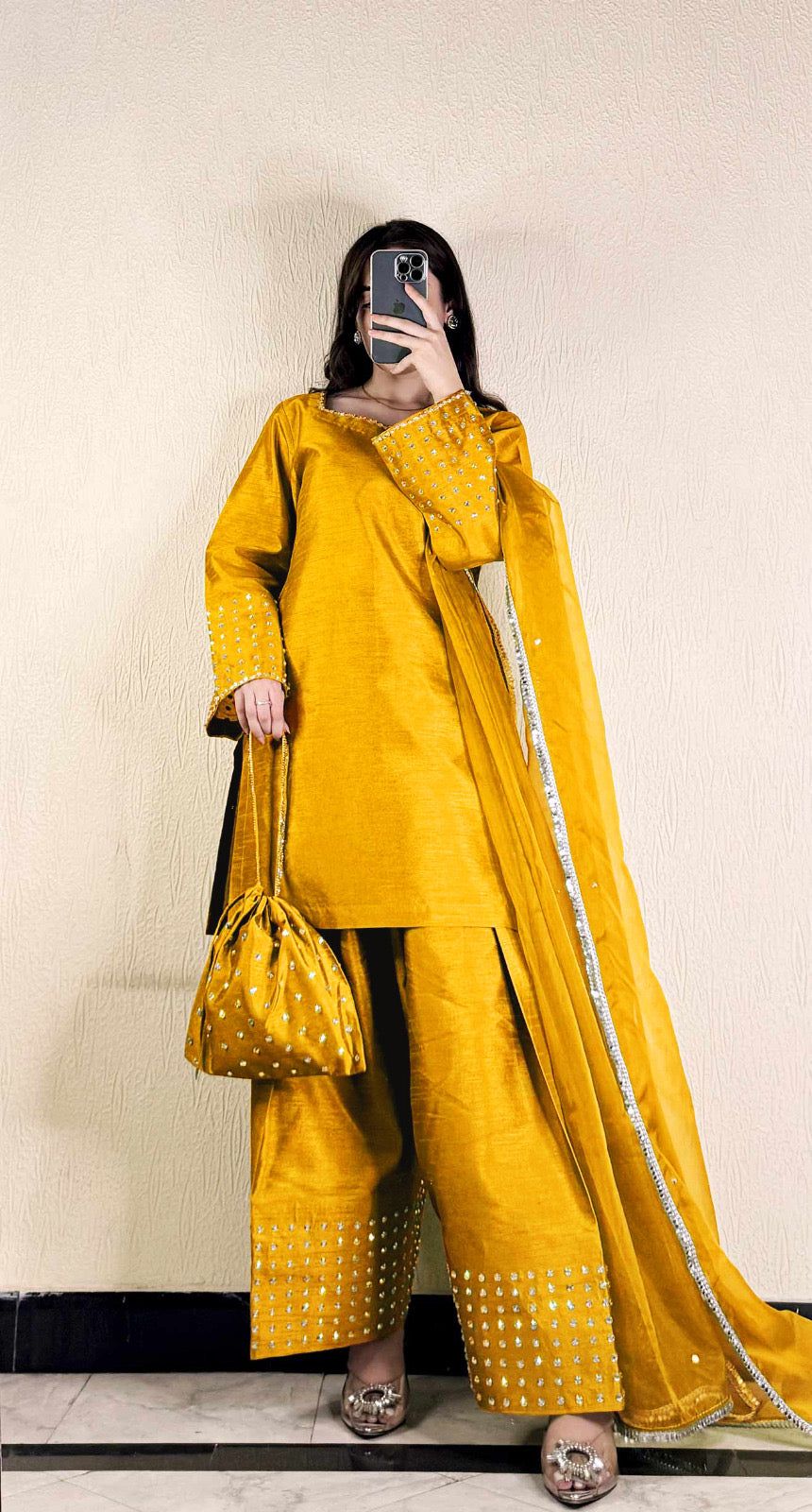 Farshi Shalwar Kameez With Potli 4Pcs
