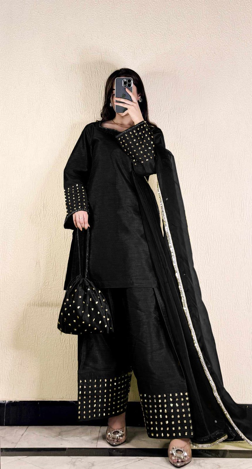 Farshi Shalwar Kameez With Potli 4Pcs