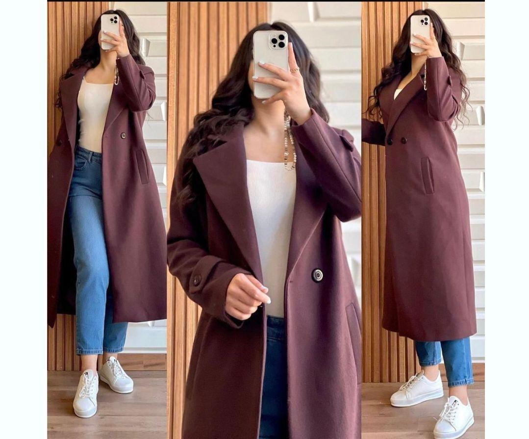 Long Fleece Trench Coat For Women's