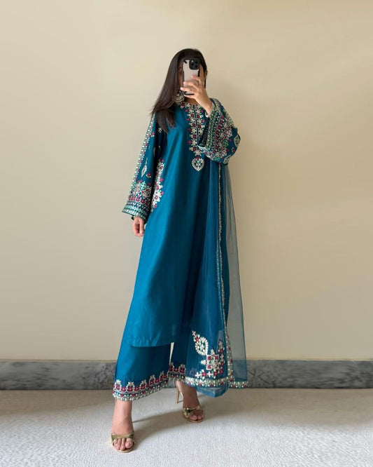 Teal Elegance 3Pc Suit