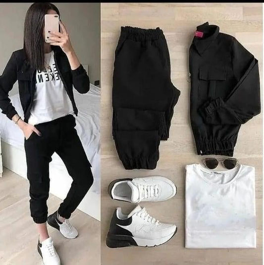 3 Pcs Winter Pocket Style Tracksuit