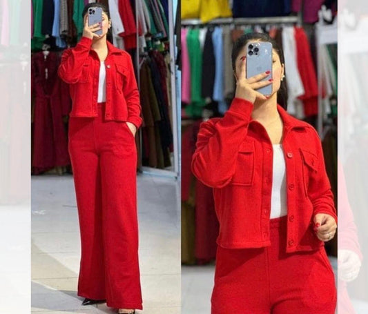 3 Pcs Winter Button Style Outfit